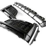Audi A5 S-Line S5 B9 2016-2020 All Gloss Black Front Bumper Lower Centre & Side Grilles
