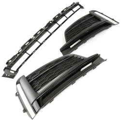 Audi A5 S-Line S5 B9 2016-2020 Black Edition Front Bumper Lower Centre & Side Grilles
