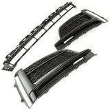 Audi A5 S-Line S5 B9 2016-2020 Black Edition Front Bumper Lower Centre & Side Grilles