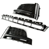 Audi A5 S-Line S5 B9 2016-2020 RS Style Honeycomb Front Bumper Grille & Fog Light Covers Kit
