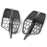 Audi A6 C7 Gloss Black Front Lower Side Left Right Grilles Covers 2011-2015