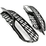 All Gloss Black Honeycomb Front Fog Light Grilles for Audi A3 8v S-Line 2013-16