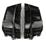 Audi A3 8v Facelift 2016-19 S-Line Front Bumper Lower Side Grilles All Gloss Black