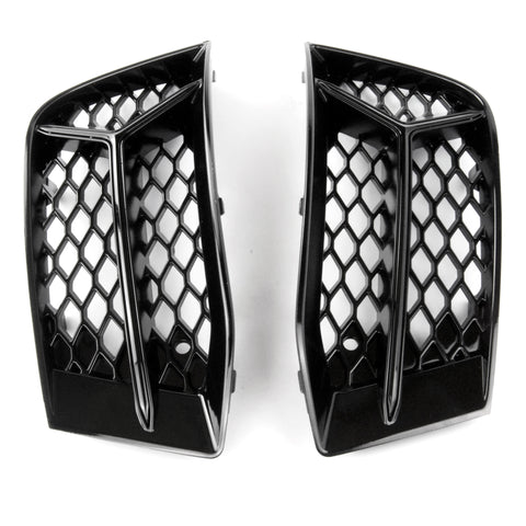 Audi A3 Saloon 8V Facelift Gloss Black Honeycomb Lower Side Bumper Grilles