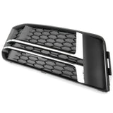 Audi A4 B9 2015-2019 S Line Front Bumper Grille Silver Chrome Left Passenger Side
