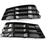 Audi A4 B9 2015-2019 Gloss Black Front Bumper Side Grilles Left & Right