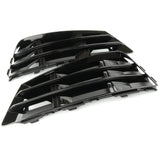 Audi A4 B9 2015-2019 Gloss Black Front Bumper Side Grilles Left & Right