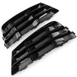 Audi A4 B9 2015-2019 Gloss Black Front Bumper Side Grilles Left & Right