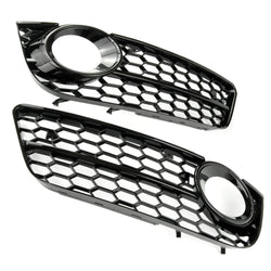 Audi A5 B8 SE 2008-12 Honeycomb Fog Light Grilles Covers Gloss Black