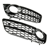 Audi A5 B8 SE 2008-12 Honeycomb Fog Light Grilles Covers Gloss Black