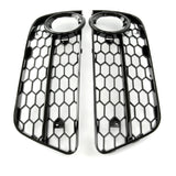 Audi A5 B8 SE 2008-12 Honeycomb Fog Light Grilles Covers Gloss Black