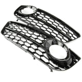 Audi A5 B8 SE 2008-12 Honeycomb Fog Light Grilles Covers Gloss Black