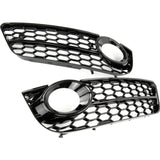 Audi A5 B8 SE 2008-12 Honeycomb Fog Light Grilles Covers Gloss Black