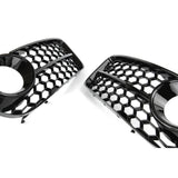 Audi A5 B8 SE 2008-12 Honeycomb Fog Light Grilles Covers Gloss Black