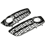 Audi A5 B8 SE 2008-12 Honeycomb Fog Light Grilles Covers Gloss Black
