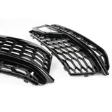 Honeycomb Gloss Black Front Fog Light Grilles Pair Left Right for Audi A5 S-Line S5 2012-2016