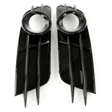Audi A6 C7 2011-2015 Gloss Black Front Fog Light Grilles Covers Pair