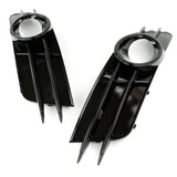 Audi A6 C7 2011-2015 Gloss Black Front Fog Light Grilles Covers Pair