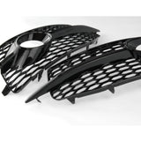 All Gloss Black Honeycomb Front Fog Light Grilles for Audi Q3 S-Line 2012-14