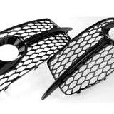 All Gloss Black Honeycomb Front Fog Light Grilles for Audi Q3 S-Line 2012-14