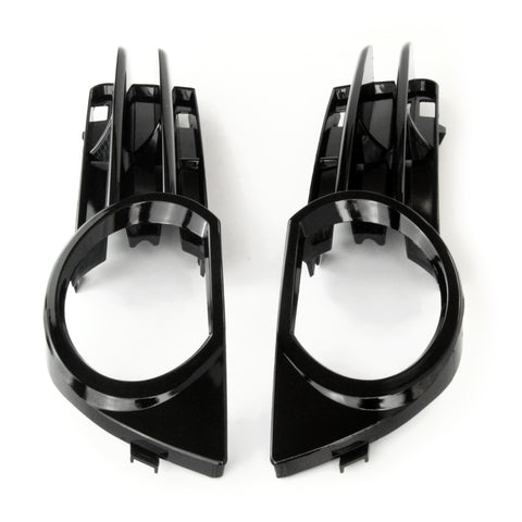 All Gloss Black Audi A3 8p 2003-07 Front Bumper Fog Light Grilles