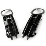 All Gloss Black Audi A3 8p 2003-07 Front Bumper Fog Light Grilles