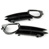 All Gloss Black Audi A3 8p 2003-07 Front Bumper Fog Light Grilles