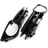 All Gloss Black Audi A3 8p 2003-07 Front Bumper Fog Light Grilles