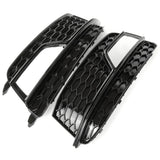 All Gloss Black Audi A5 S-Line S5 2012-2016 Front Fog Light Grilles Covers Left Right