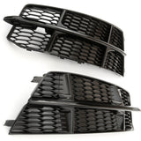 Audi A6 C7.5 Gloss Black Front Lower Side Bumper Grilles Covers 2016-2018