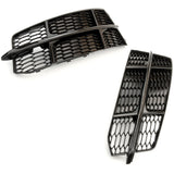 Audi A6 C7.5 Gloss Black Front Lower Side Bumper Grilles Covers 2016-2018