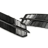 Audi A6 C7.5 Gloss Black Front Lower Side Bumper Grilles Covers 2016-2018