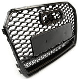 RS6 Style Front Bumper Grille Gloss Black Honeycomb to fit Audi A6 C7 Facelift
