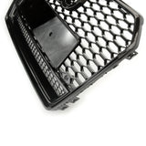 RS6 Style Front Bumper Grille Gloss Black Honeycomb to fit Audi A6 C7 Facelift