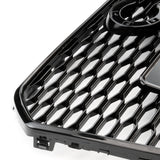 RS6 Style Front Bumper Grille Gloss Black Honeycomb to fit Audi A6 C7 Facelift