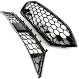 Ford Focus mk4 ST and ST-Line All Gloss Black Honeycomb Upper and Lower Front Grilles Kit