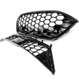 Ford Focus mk4 ST and ST-Line All Gloss Black Honeycomb Upper and Lower Front Grilles Kit