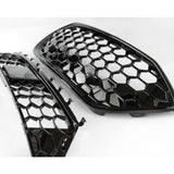 Ford Focus mk4 ST and ST-Line All Gloss Black Honeycomb Upper and Lower Front Grilles Kit