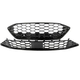 Ford Focus mk4 ST and ST-Line All Gloss Black Honeycomb Upper and Lower Front Grilles Kit