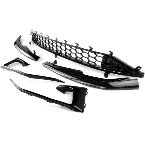 Ford Focus mk4 All Gloss Black Honeycomb Lower Grille and Trim Kit