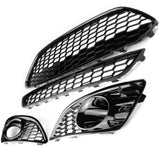 Ford Fiesta mk7 2013-17 All Gloss Black Honeycomb Zetec ST Style Front Grilles