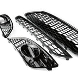 Ford Fiesta mk7 2013-17 All Gloss Black Honeycomb Zetec ST Style Front Grilles