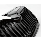 Custom All Gloss Black Front Upper and Lower Bumper Grilles & Fog Light Covers for Skoda Octavia mk3 2013 - 2017