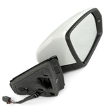 White Complete Door Wing Mirror Right Driver Side to Fit VW Polo mk6 2018 - 2024