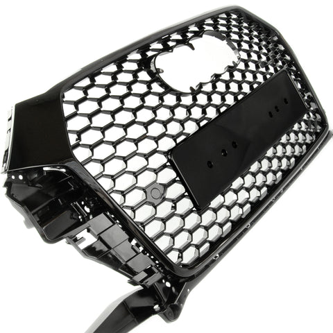 Audi Q3 8U Facelift 2015 - 2018 RS Style Gloss Black Honeycomb Front Bumper Grille