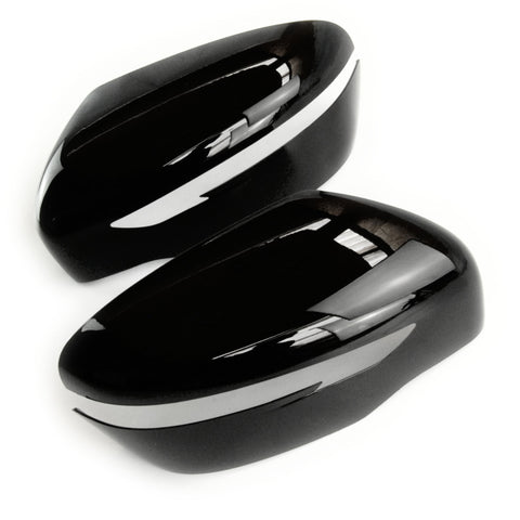 Nissan Qashqai & X-Trail Black Door Wing Mirror Covers Caps Pair Both Sides