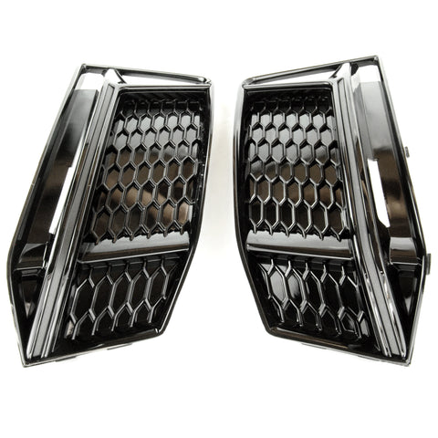 Audi S4 B9 2015-2019 All Gloss Black Front Bumper Grilles Left Right Pair Side A4