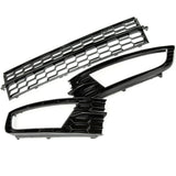 Custom All Gloss Black Front Lower Bumper Grille & Fog Light Grilles Covers for Skoda Octavia mk3 2013 - 2017