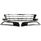 VW Passat B8 All Gloss Black Front Lower Bumper Grilles Set