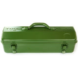 Vintage Army Green Metal Tool Box Carry Handle Steel Storage Tin Chest